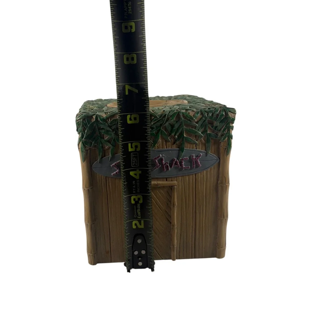 Unbranded Surf Shack Tissue Box Cover Brown Green Excellent Tropical Tiki Decor
